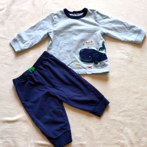 LITTLE ME BABY MATCHING SHIRT AND PANT SET 9M